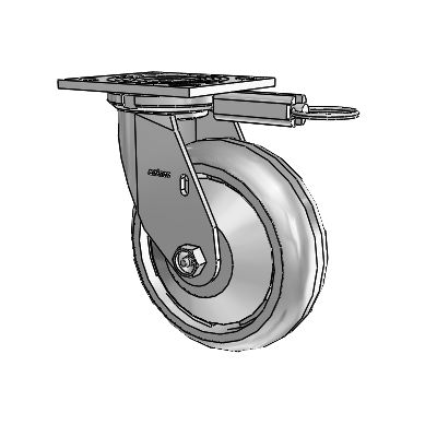 Roulette pivotante de la série 4, plaque supérieure de 2 pouces de large, équipée d'une roue Trans-forma HD (ronde) de 6 x 2