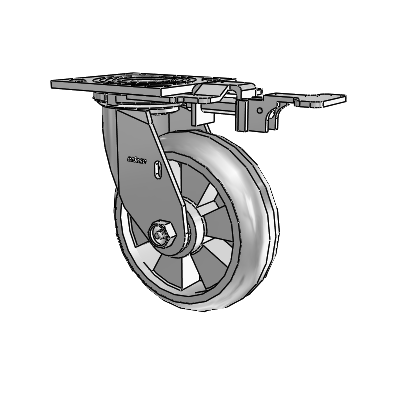 4 Series 2 Inch Wide Top Plate Swivel Caster Caster with 6 x 2 Trans-forma HD (Round) Wheel