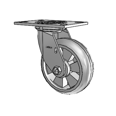 4 Series 2 Inch Wide Top Plate Swivel Caster Caster with 6 x 2 Trans-forma HD (Round) Wheel