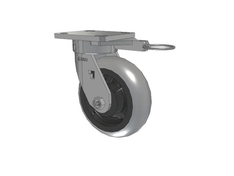 120 Series Top Plate Swivel Caster with 6 x 2 Grey Tread on Grey Core XP - X-treme Plus Solid Polyurethane Wheel