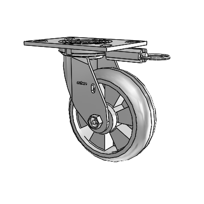 4 Series 2 Inch Wide Top Plate Swivel Caster Caster with 6 x 2 Trans-forma HD (Round) Wheel
