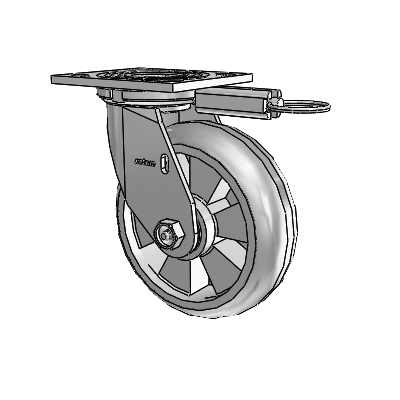 4 Series 2 Inch Wide Top Plate Swivel Caster Caster with 6 x 2 Trans-forma HD (Round) Wheel