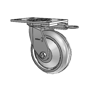 4 Series 2 Inch Wide Top Plate Swivel Caster Caster with 6 x 2 Trans-forma HD (Round) Wheel
