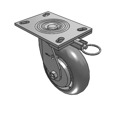 4 Series 2 Inch Wide Top Plate Swivel Caster with 6 x 2 Performa Rubber (Round) Wheel