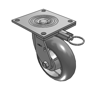 4 Series 2 Inch Wide Top Plate Swivel Caster with 6 x 2 Performa Rubber (Round) Wheel