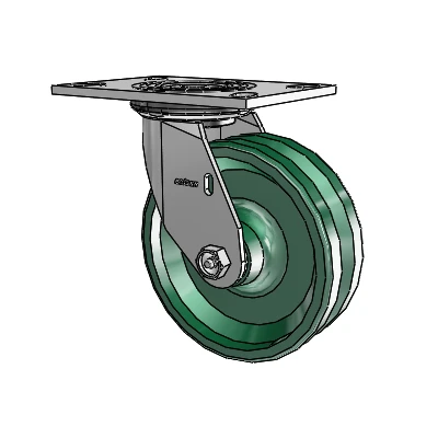 4 Series 2 Inch Wide Top Plate Swivel Caster with 6 x 2 V-Groove Wheel