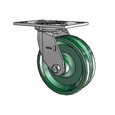 4 Series 2 Inch Wide Top Plate Swivel Caster with 6 x 2 V-Groove Wheel