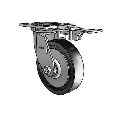 4 Series 1 1/2" Casters Top Plate Swivel Zinc with 6 x 1.5 Polyolefin Wheel