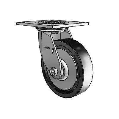 4 Series 1 1/2" Casters Top Plate Swivel Zinc with 6 x 1.5 Polyolefin Wheel