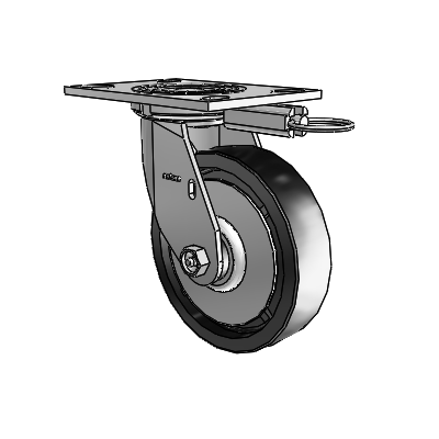 4 Series 1 1/2" Casters Top Plate Swivel Zinc with 6 x 1.5 Polyolefin Wheel