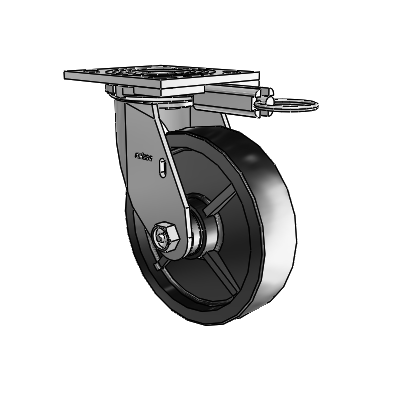 4 Series 1 1/2" Casters Top Plate Swivel Zinc with 6 x 1.5 Polyolefin Wheel