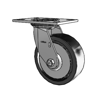 4 Series 2 Inch Wide Top Plate Swivel Caster with 6 x 2 Polyolefin Wheel