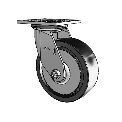 4 Series 2 Inch Wide Top Plate Swivel Caster with 6 x 2 Polyolefin Wheel