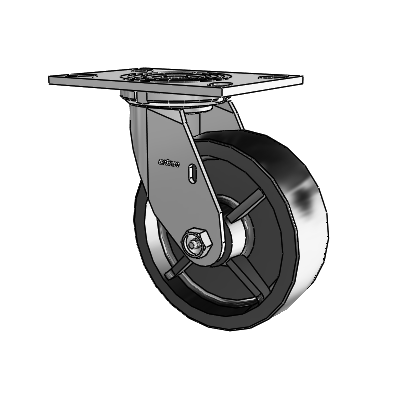4 Series 2 Inch Wide Top Plate Swivel Caster with 6 x 2 Polyolefin Wheel