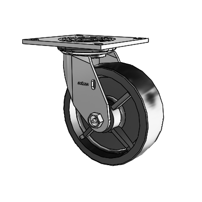 4 Series 2 Inch Wide Top Plate Swivel Caster with 6 x 2 Polyolefin Wheel