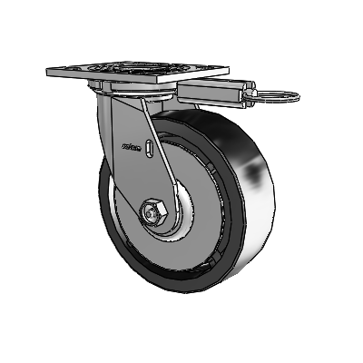 Roulette pivotante de la série 4, à plaque supérieure de 2 pouces de large, équipée d'une roue en polyoléfine de 6 x 2