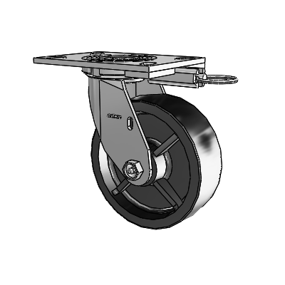 4 Series 2 Inch Wide Top Plate Swivel Caster with 6 x 2 Polyolefin Wheel