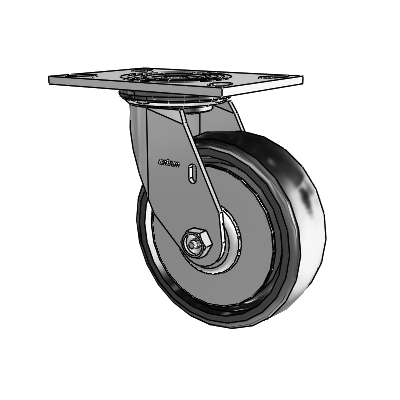 4 Series 2 Inch Wide Top Plate Swivel Caster with 6 x 2 Endura Solid Elastomer Wheel