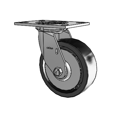 4 Series 2 Inch Wide Top Plate Swivel Caster with 6 x 2 Polyolefin Wheel