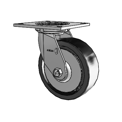 4 Series 2 Inch Wide Top Plate Swivel Caster with 6 x 2 Polyolefin Wheel