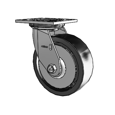 4 Series 2 Inch Wide Top Plate Swivel Caster with 6 x 2 Polyolefin Wheel