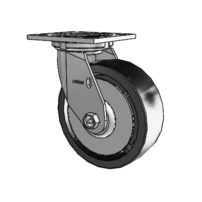 4 Series 2 Inch Wide Top Plate Swivel Caster with 6 x 2 Polyolefin Wheel