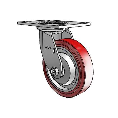 4 Series 1 1/2" Casters Top Plate Swivel Zinc with 6 x 1.5 Polyurethane HI-TECH Wheel