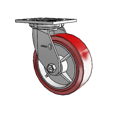 4 Series 2 Inch Wide Top Plate Swivel Caster with 6 x 2 Polyurethane HI-TECH Wheel