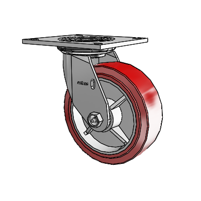 4 Series 2 Inch Wide Top Plate Swivel Caster with 6 x 2 Polyurethane HI-TECH Wheel