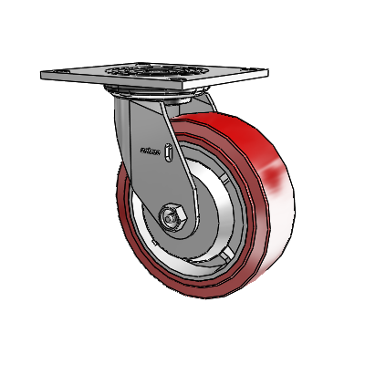 4 Series 2 Inch Wide Top Plate Swivel Caster with 6 x 2 Polyurethane HI-TECH Wheel