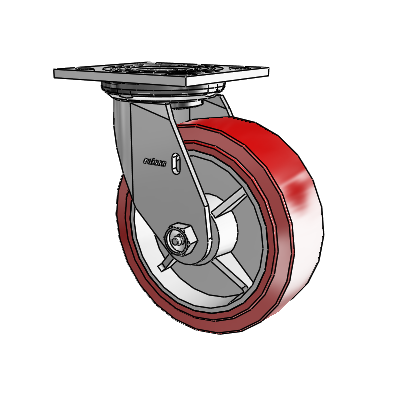 4 Series 2 Inch Wide Top Plate Swivel Caster with 6 x 2 Polyurethane HI-TECH Wheel