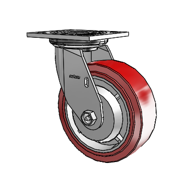 4 Series 2 Inch Wide Top Plate Swivel Caster with 6 x 2 Polyurethane HI-TECH Wheel