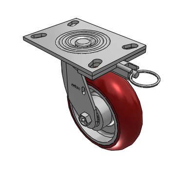 4 Series 2 Inch Wide Top Plate Swivel Caster with 6 x 2 CG Max Maroon Wheel