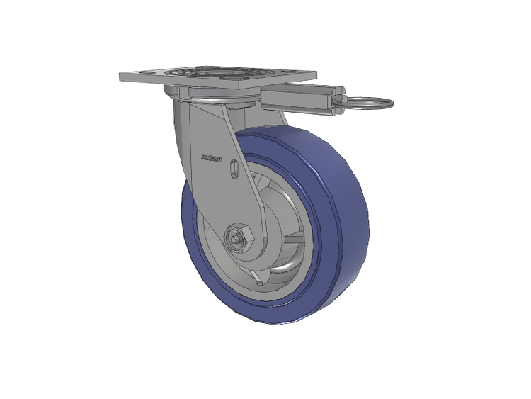 4 Series 2 Inch Wide Top Plate Swivel Caster with 6 x 2 HydroTech (Flat) Wheel