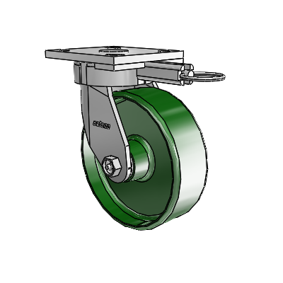 4 Series Kingpinless Casters Top Plate Swivel Caster with 6 x 2 Cast Iron wheel