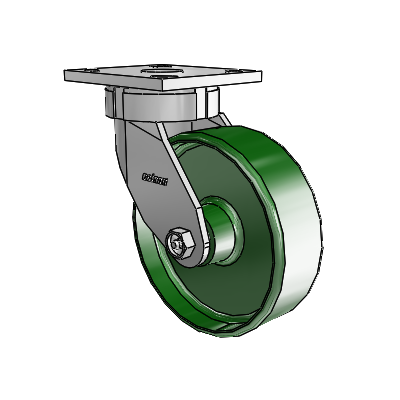 4 Series Kingpinless Casters Top Plate Swivel Caster with 6 x 2 Cast Iron wheel