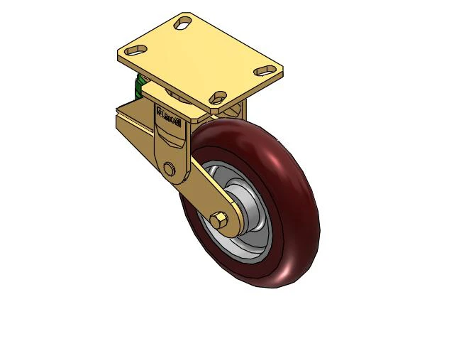 141 Series Top Plate Swivel Caster with 8 x 2 Maroon Tread on Aluminum Core AX - Round Polyurethane (Aluminum Core) Wheel