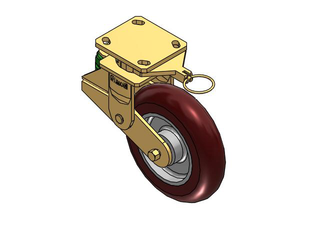 141 Series Top Plate Swivel Caster with 8 x 2 Maroon Tread on Aluminum Core AX - Round Polyurethane (Aluminum Core) Wheel