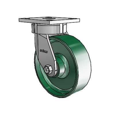 4 Series Kingpinless Casters Top Plate Swivel Caster with 6 x 2 Forged Steel wheel