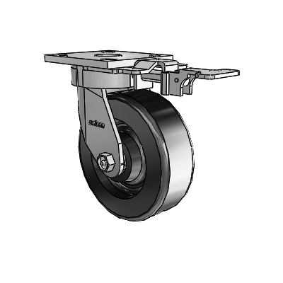 4 Series Kingpinless Casters Top Plate Swivel Caster with 6 x 2 Phenolic wheel
