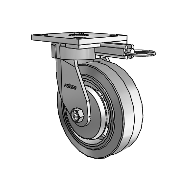 4 Series Kingpinless Casters Top Plate Swivel Caster with 6 x 2 Performa Rubber (Flat/Grey) wheel
