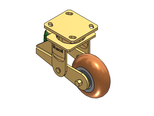 141 Series Top Plate Swivel Caster with 5 x 2 Butterscotch Tread on Aluminum Core PM - Round Polyurethane (Aluminum Core) Wheel