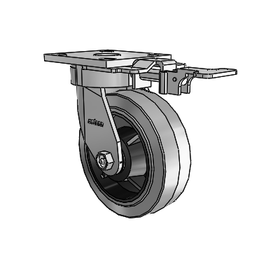 4 Series Kingpinless Casters Top Plate Swivel Caster with 6 x 2 Performa Rubber (Flat/Conductive) wheel
