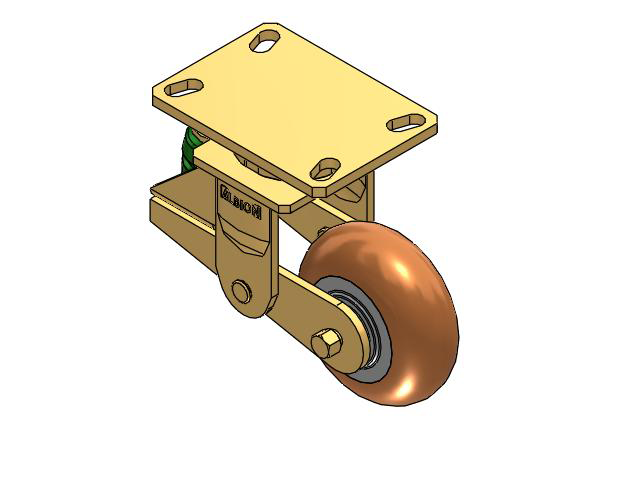 141 Series Top Plate Swivel Caster with 5 x 2 Butterscotch Tread on Aluminum Core PM - Round Polyurethane (Aluminum Core) Wheel