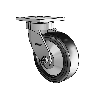 4 Series Kingpinless Casters Top Plate Swivel Caster with 6 x 2 Trans-forma LT (Flat) wheel