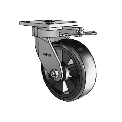 4 Series Kingpinless Casters Top Plate Swivel Caster with 6 x 2 Trans-forma LT (Flat) wheel