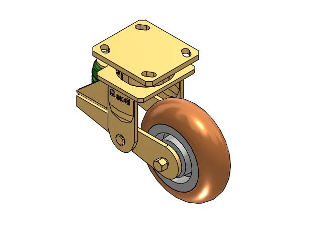 141 Series Top Plate Swivel Caster with 6 x 2 Butterscotch Tread on Aluminum Core PM - Round Polyurethane (Aluminum Core) Wheel