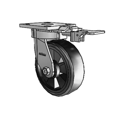 4 Series Kingpinless Casters Top Plate Swivel Caster with 6 x 2 Trans-forma LT (Flat) wheel