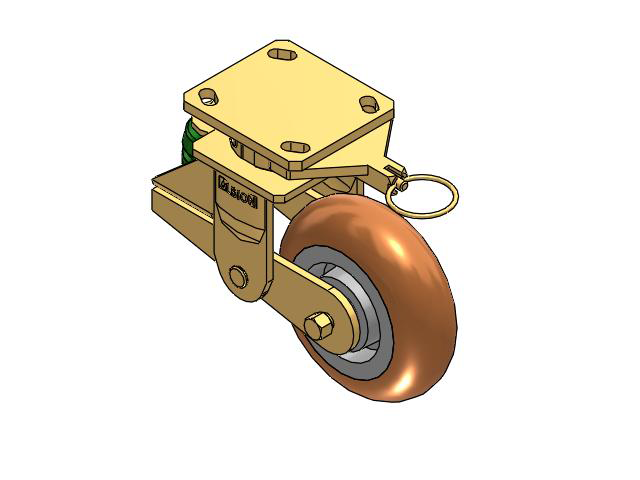 141 Series Top Plate Swivel Caster with 6 x 2 Butterscotch Tread on Aluminum Core PM - Round Polyurethane (Aluminum Core) Wheel