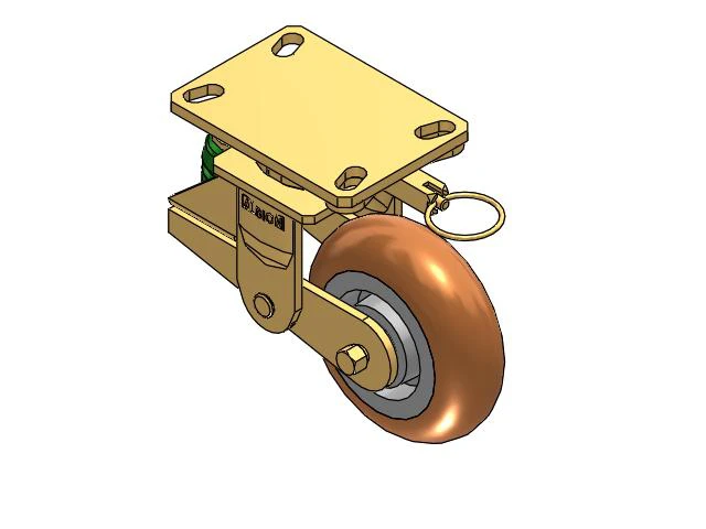 141 Series Top Plate Swivel Caster with 6 x 2 Butterscotch Tread on Aluminum Core PM - Round Polyurethane (Aluminum Core) Wheel